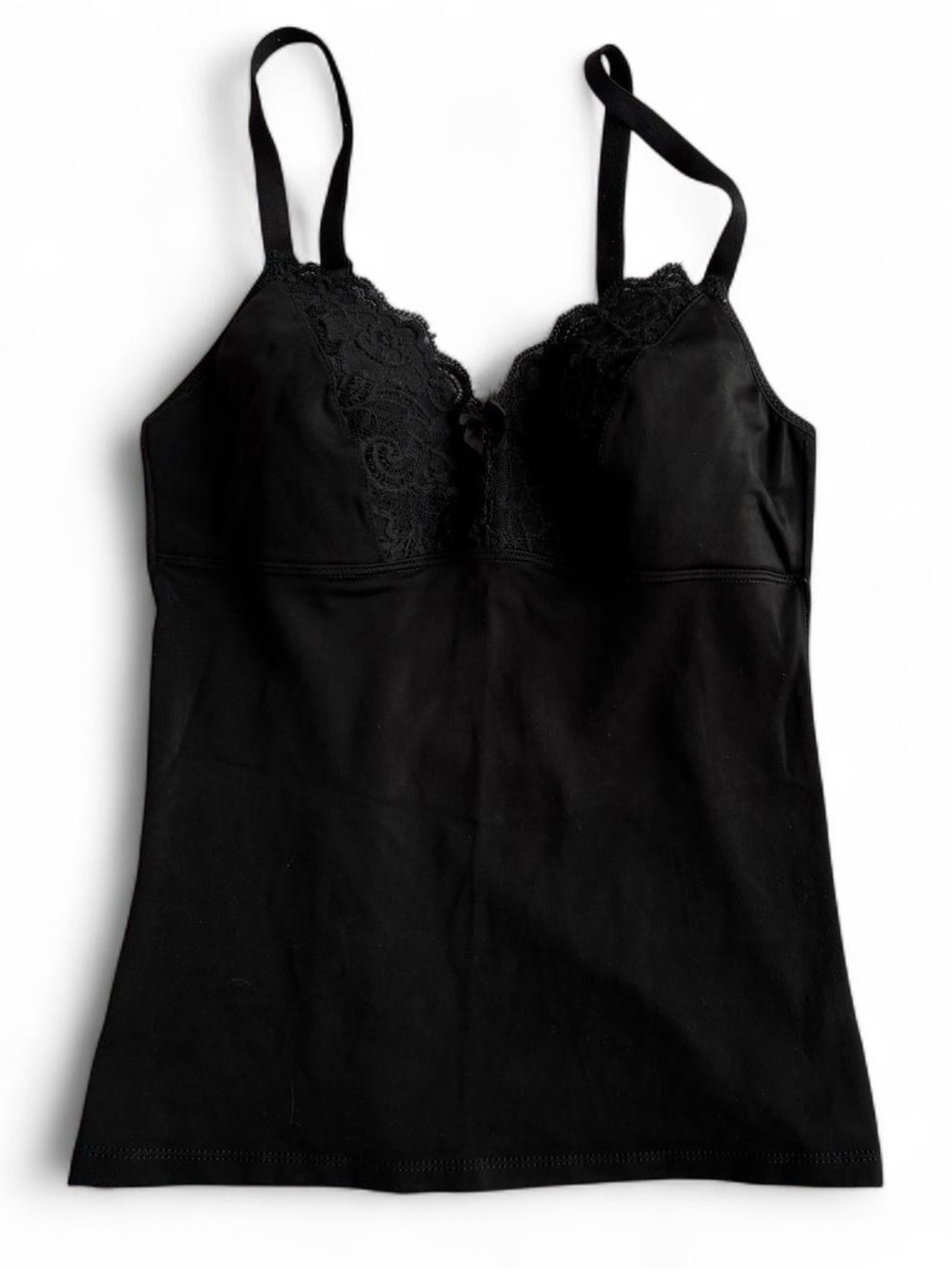 One 2 One Black Lacy Tank Top Shapewear with Built-In Bra Size 34B